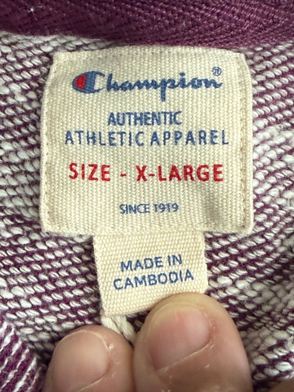 Champion Womens Purple Heathered Long Sleeve Pullover Sweatshirt Size XL - Picture 4 of 5